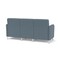 Lesro Siena Lounge Reception 3 Seat Tandem Seating No Center Arms, Brushed Steel, RF Serene Upholstery SN3101 - alternate 2